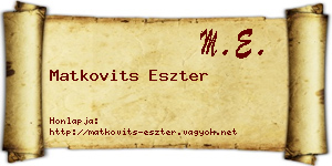 Matkovits Eszter névjegykártya
