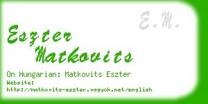 eszter matkovits business card